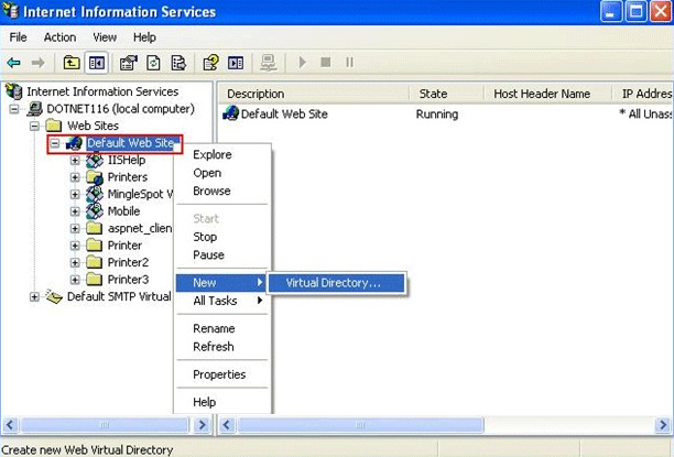 New virtual directory